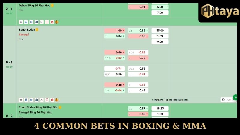 Boxing & MMA - Fierce fighting arena with classy PHTaya 6 4 common bets in Boxing & MMA PHTAYA
