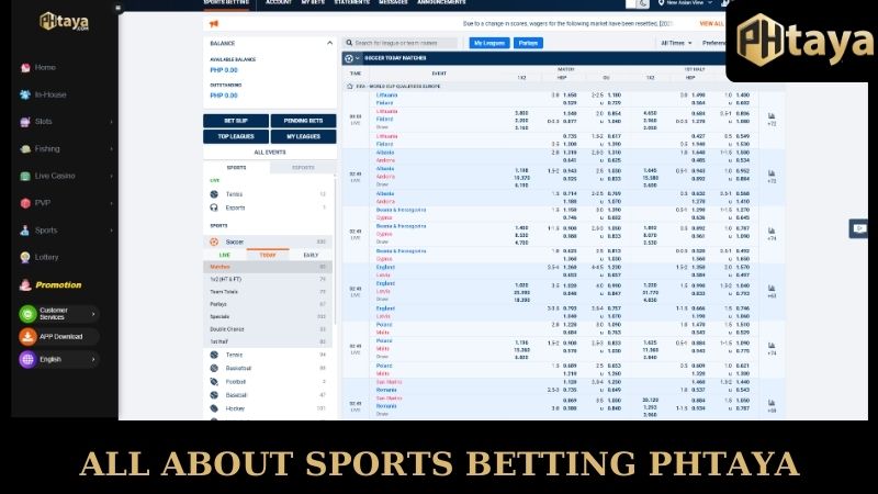 All about sports betting PHTAYA