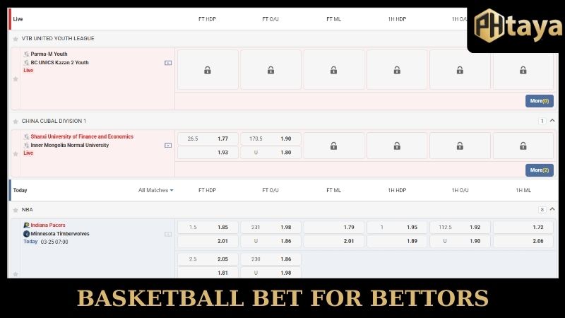 Basketball PHTAYA bet for bettors