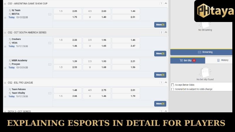 Explaining Esports PHTAYA in Detail for players