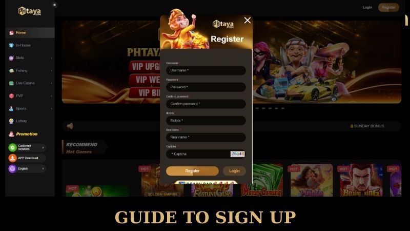 Guide to sign up PHTAYA