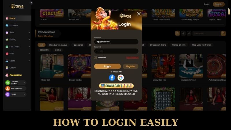 How to login PHTAYA easily