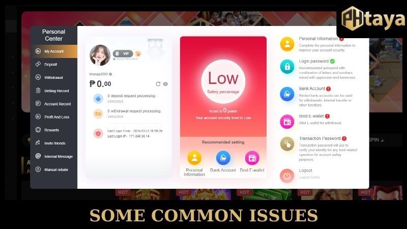 Some common issues when registering with PHTAYA